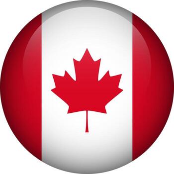 canada flag button emblem of canada flag symbol colors and proportion correctly vector
