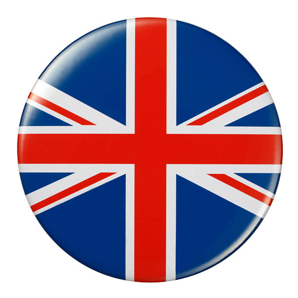 badge british flag on white